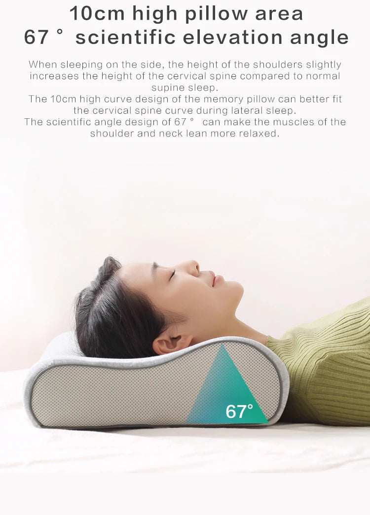 Orthopedic Memory Foam Pillow Neck Protection Slow Rebound Memory Pillow Wave Curve Shape Health Cervical Neck
