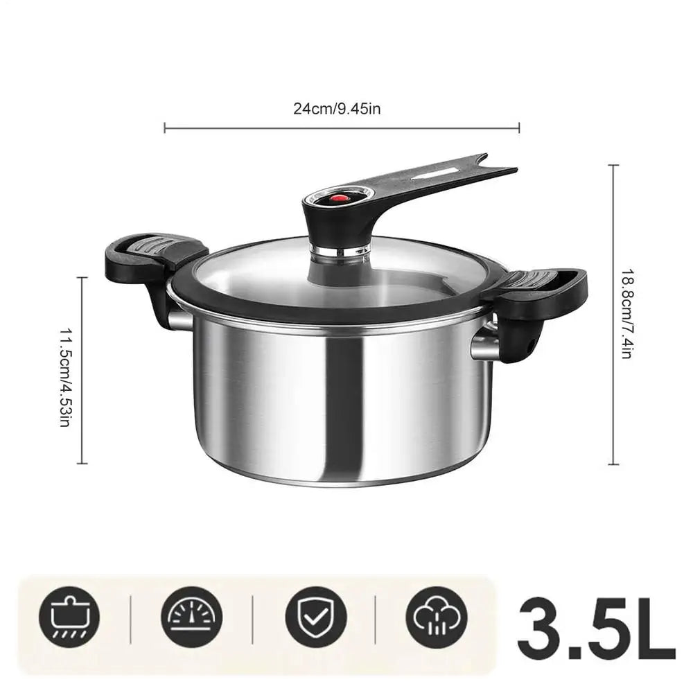 Portable Pressure Cooker Fast Cooking Stew Pot Pressure Cooker Stainless Steel Fast Cooking Multifunctional Kitchen Accessories