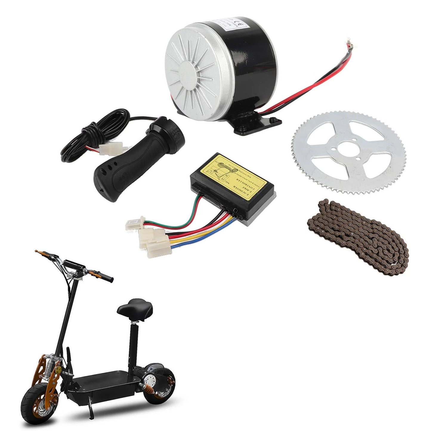 New 12V 250W Electric Motor Kit 2750RPM High Speed Electric Gear Motor with Controller for Motorcycle Electric Gear Motor