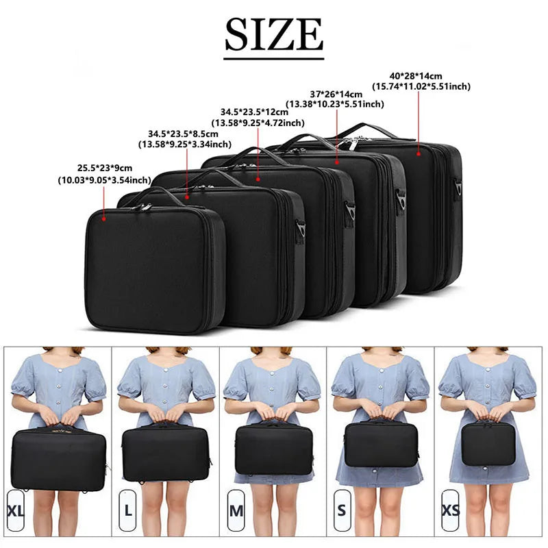 New Oxford Makeup Bag For Women Professional Large Capacity  Travel Cosmetic Case Waterproof Manicure Makeup Toolbox