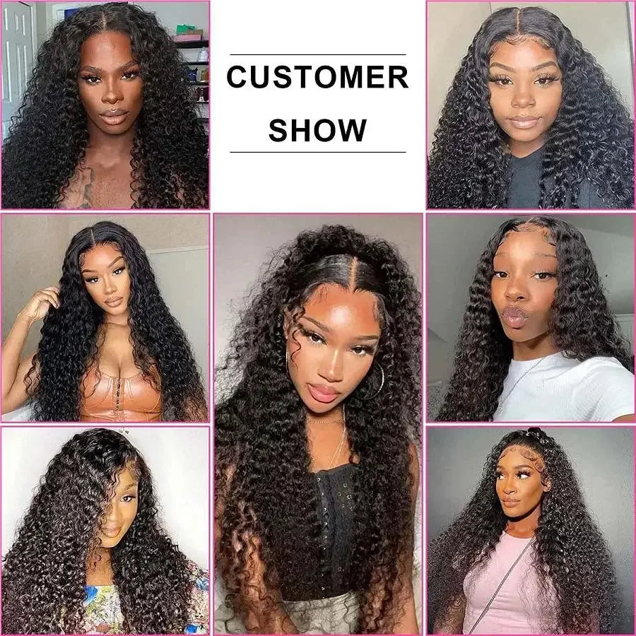 46 Long Inch Deep Wave Wig 13x4 13x6 HD Lace Frontal Pre Plucked Brazilian Natural Black Curly Wave Human Hair Wigs For Women