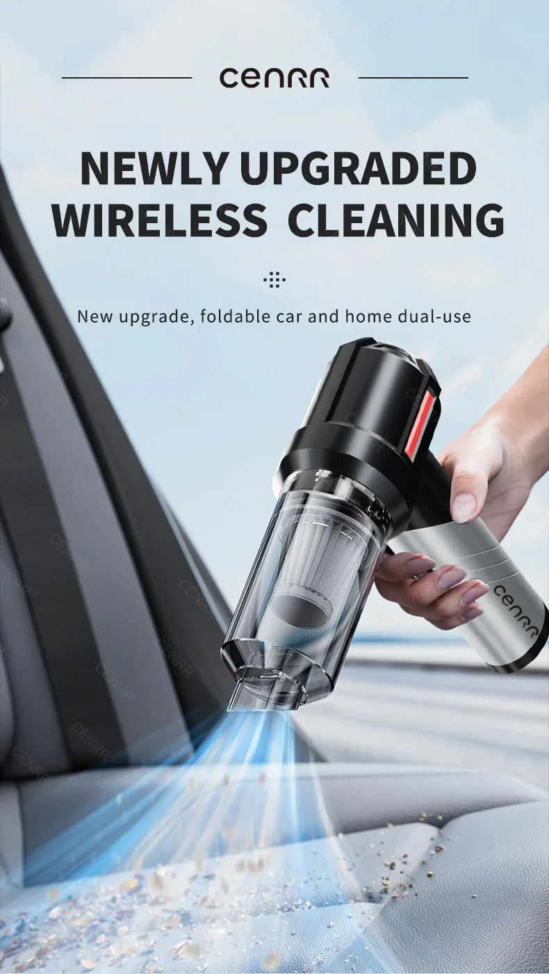 CENRR 998000PA Car Vacuum Cleaner Strong Suction Powerful Handheld Wireless Vacuum Cleaner Mini Blower for Home Appliance