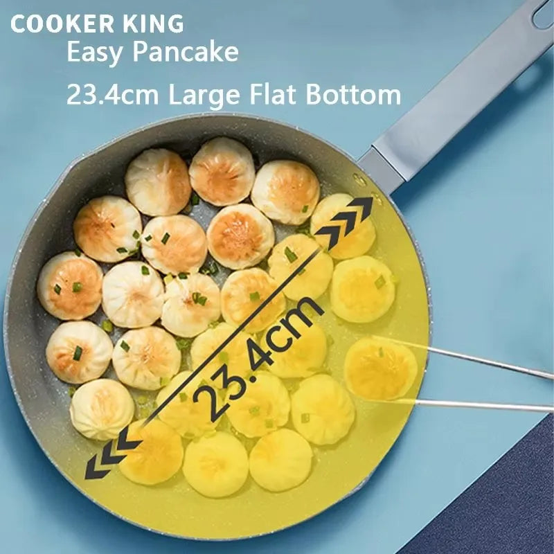 COOKER KING  24/26/28cm Maifan Stone Non-stick Frying Pan Pancake Household Chef Pot Universal Gas Induction Cooker Kitchenware
