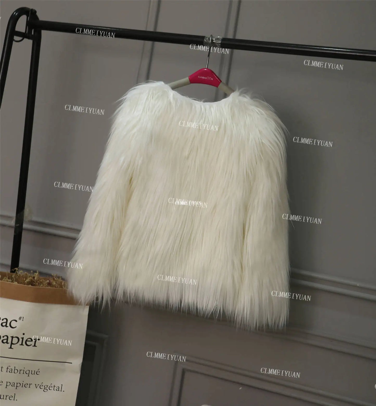 Fur Coat Children Girl Autumn Winter New Solid Color Round Neck Warm Go with Everything  Fashion Casual Brief Active