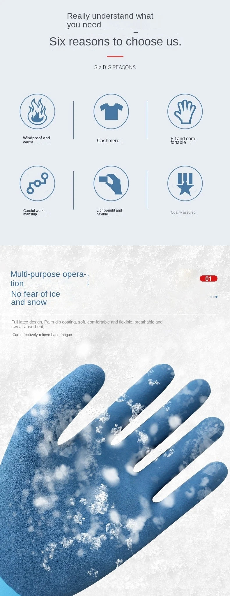 Winter Work Gloves 100% Waterproof Freezer Gloves for Outdoor Cold Weather Keep Warm for Shoveling Snow,Ice Fishing