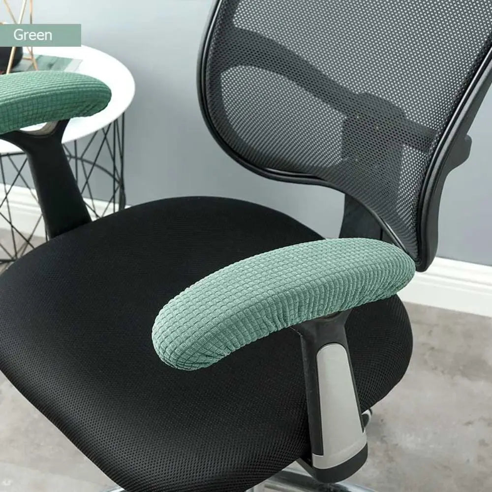 1Pair Chair Armrest Pads Elbow Relief Knitted Elastic Fabric Armrest Gloves Anti-Slip Sleeve Pack Chair Cover For Office Chairs