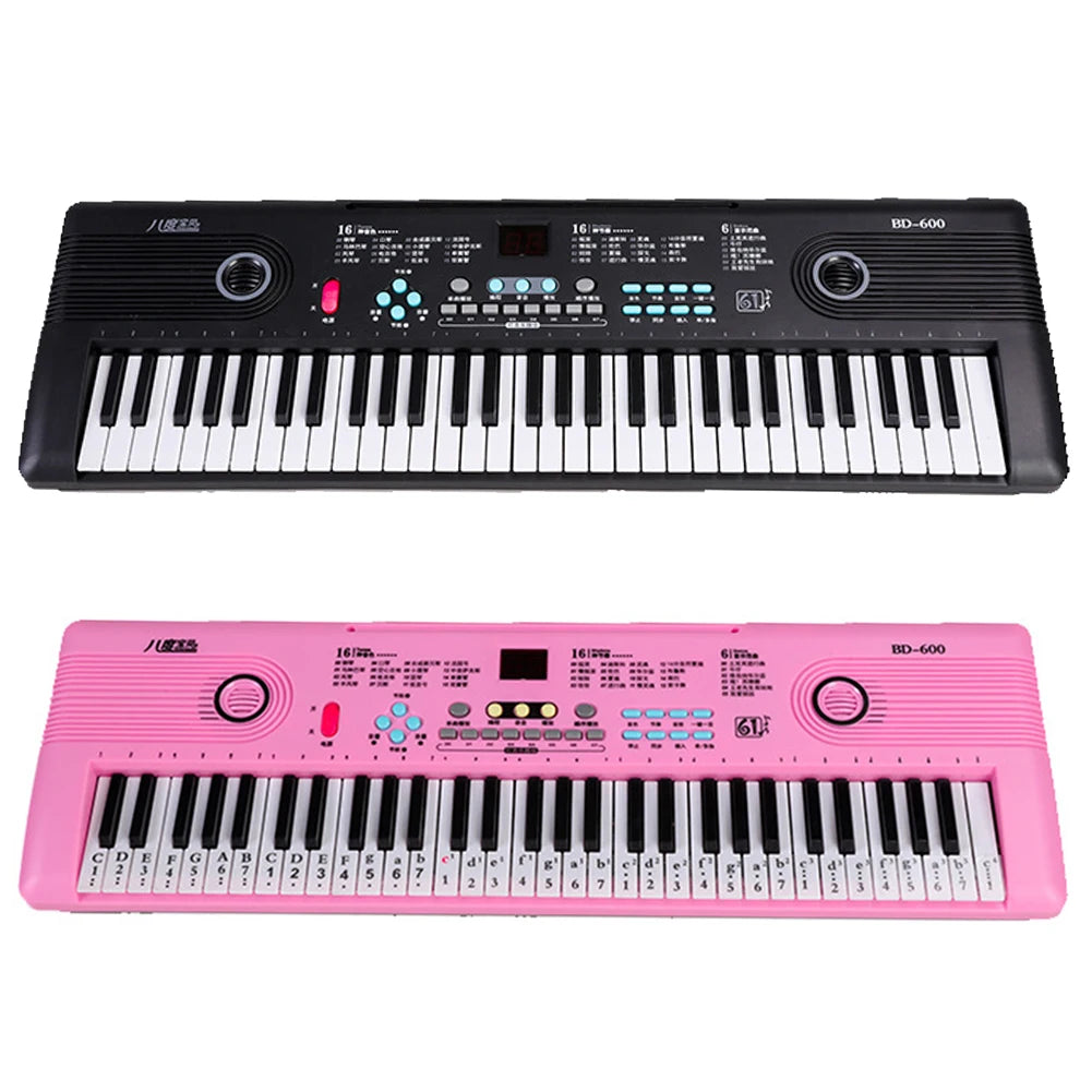 Professional Electric Piano 61 Keys Digital Electronic Piano with Microphone Adults Kids  Musical Instrument