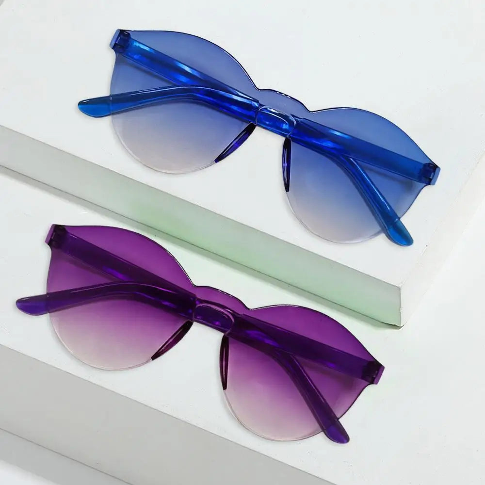 One-piece Frameless Sunglasses Women  Fashion Gradient  Sun Glasses Trending Eyewear