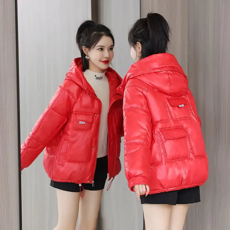 Coats New In Winter Puffer Hooded Coat For Women 2025 High Quality Parkas Demi-season Black Promotion Padding Woman Down Jacket