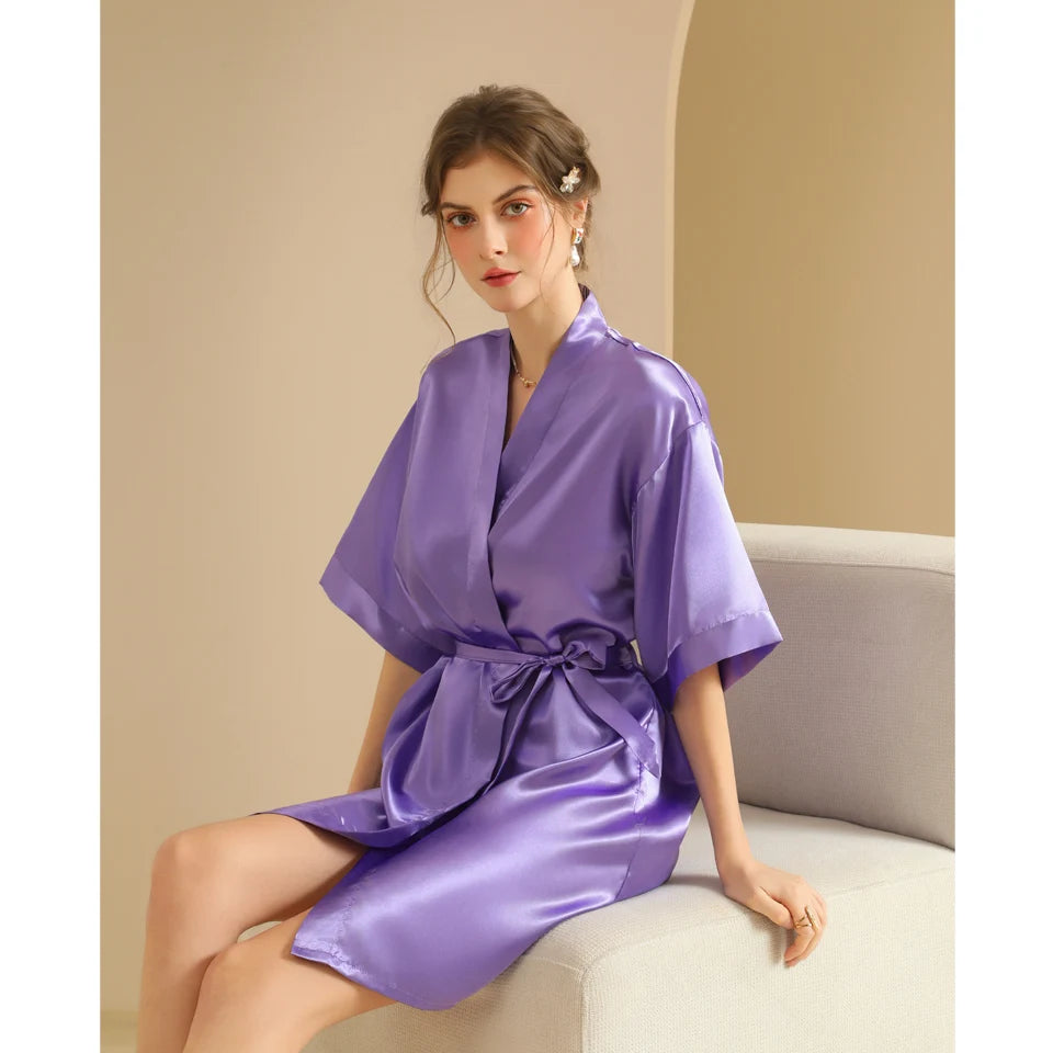 Wedding Bathrobe Bride Robe La Mariée Gown Bridal Robe White Elegant Bridal Nightgown for Brides Témoins