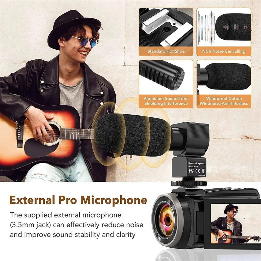 Digital Cameras 4k Professional Camcorder 48MP Camera WiFi Youtube Camera 18X Digital Zoom Camera Digital Webcam For Vlog Video