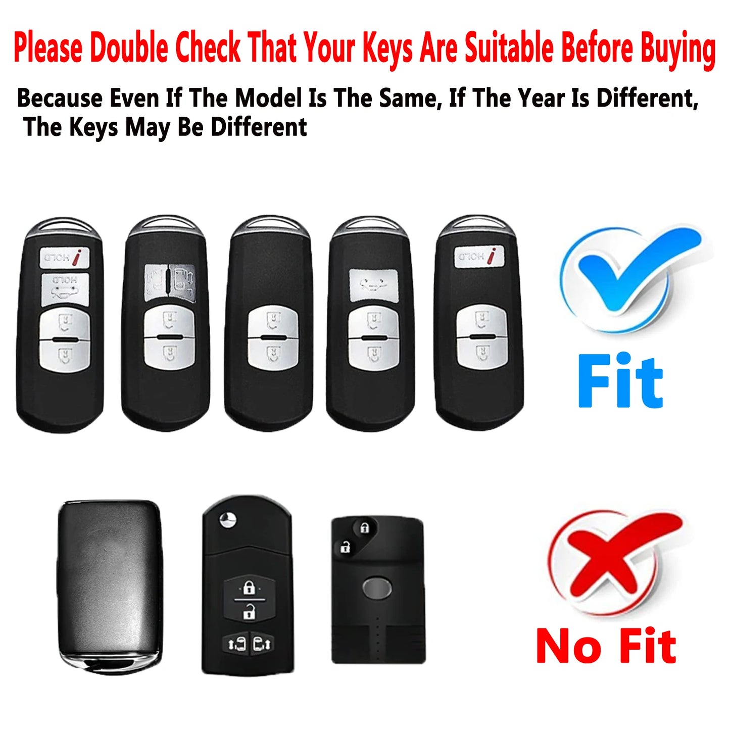 Key Fob Cover Case Compatible with Mazda 3/6/8 Miata MX-5 CX-3 CX-5 CX-7 CX-9 RX-8 Atenza Accessories Shell Protector