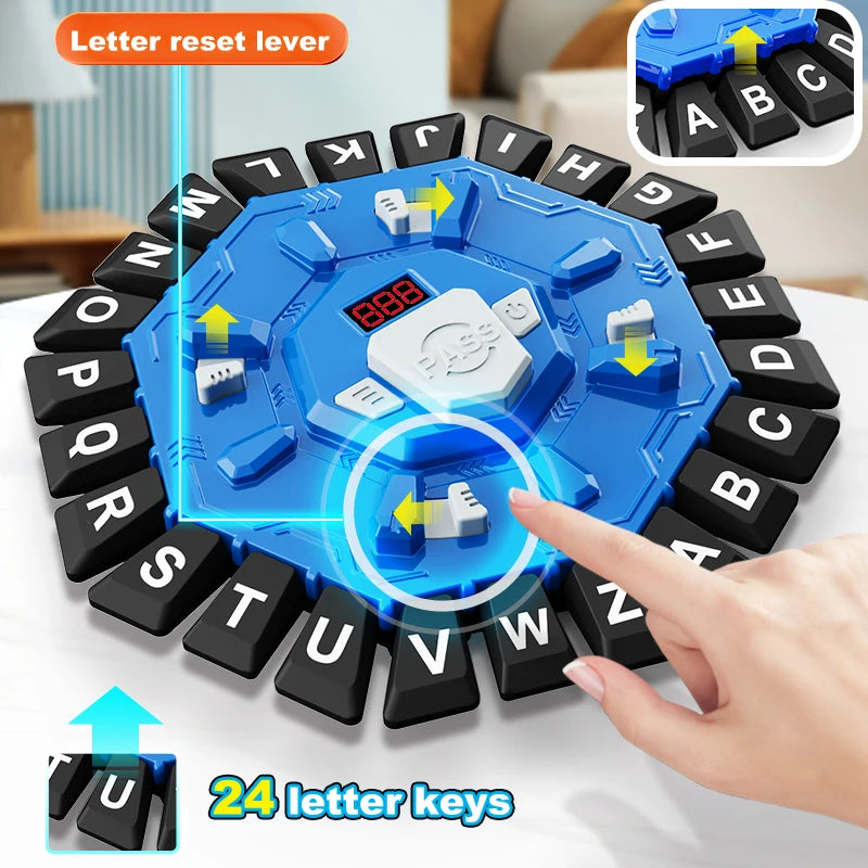 Word Game Family Board Game with Digital Display Timer Fun Fast-Paced 24-Letter Game for Learning Party Interactive