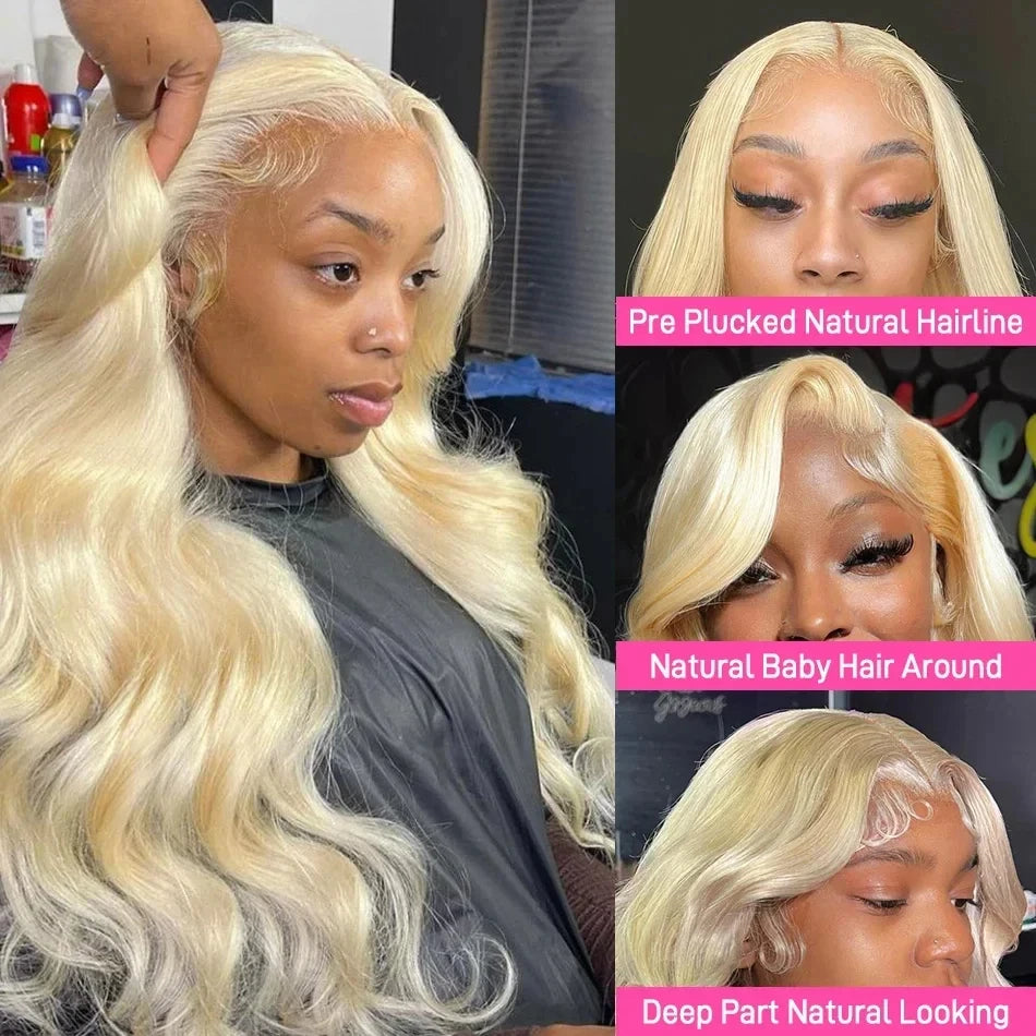 Blonde 613 HD Lace Frontal Wigs Human Hair 13x6 Loose Body Wave Colored 100% Brazilian 30 Inch Choice For Women Cheap On Sale