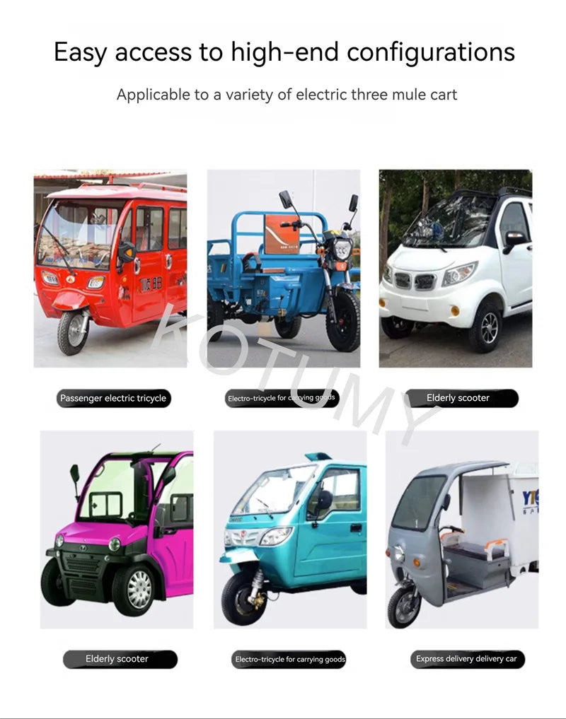 KOTUMY 48V 60V 72V 1500W 1800W Brushless Motor Without Gearbox Electric Car High Power Water Battery Electric Tricycle Motor