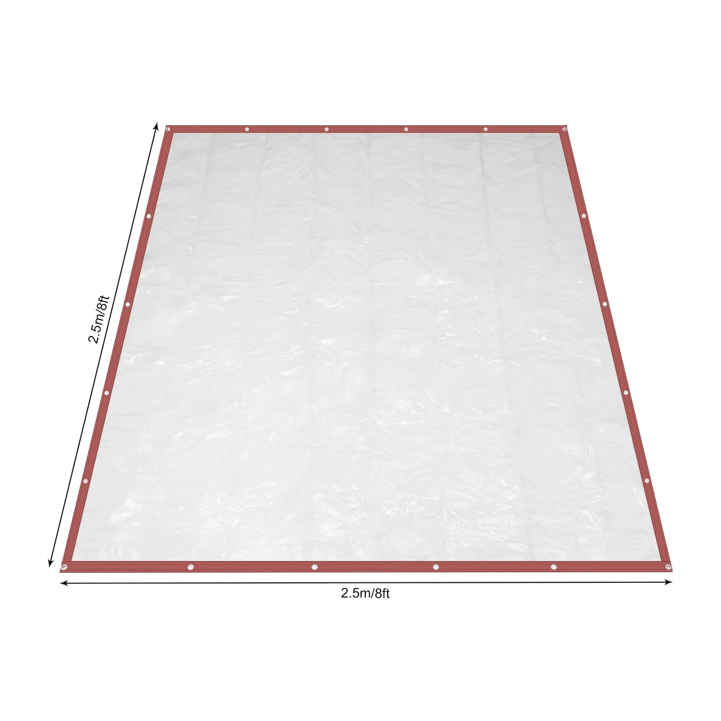 2.5×2.5m PVC Tarpaulin Waterproof Transparent Tarpaulin Weatherproof Durable Canopies Foldable Rain Cover