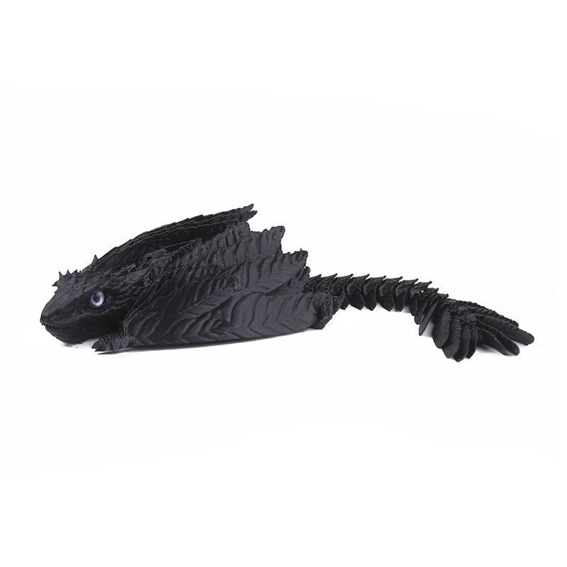 3D Printed Dragon Feathered Wyvern Dragon Articulated Fidget Dragon Home Office Decor Desktop Pet Desk Toy
