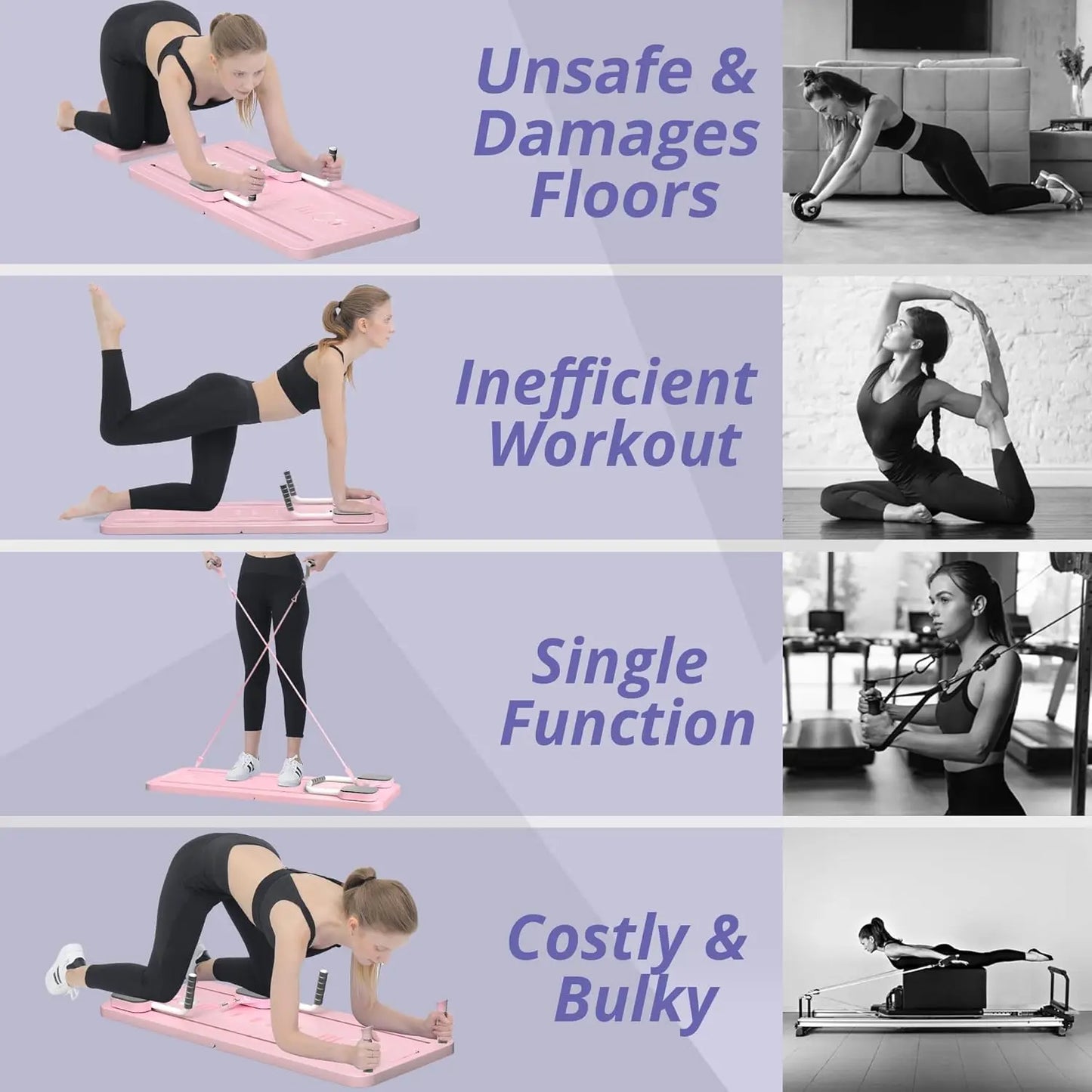 Multifunction Pilates Board Abdominal Board Resistance Bands Exercise Push-Ups Stands Fitness Plate Automatic Workout Exercise