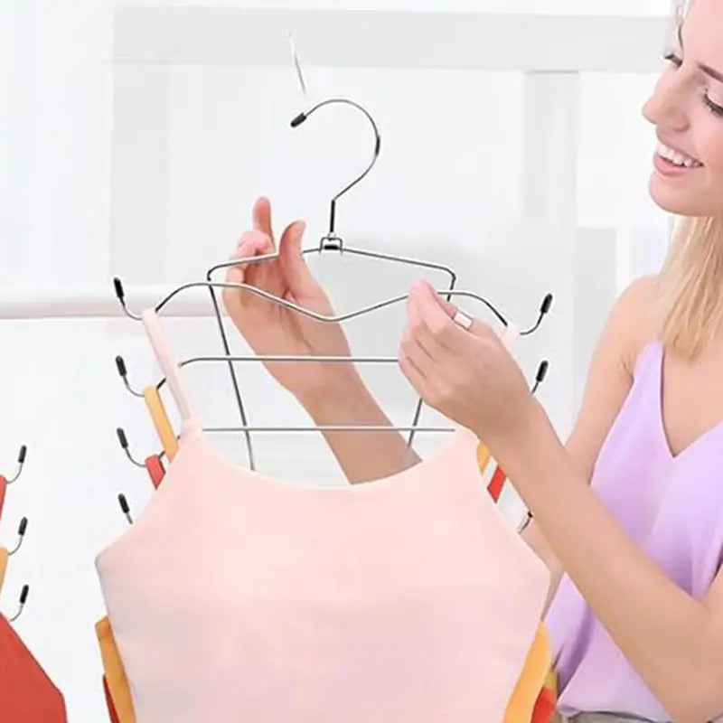 Foldable Mental Bra Hanger 8-layer Bra Hanger Sports Bra Hanger Space Saving Non-Slip Rotatable Sport Bras Holder for Closet