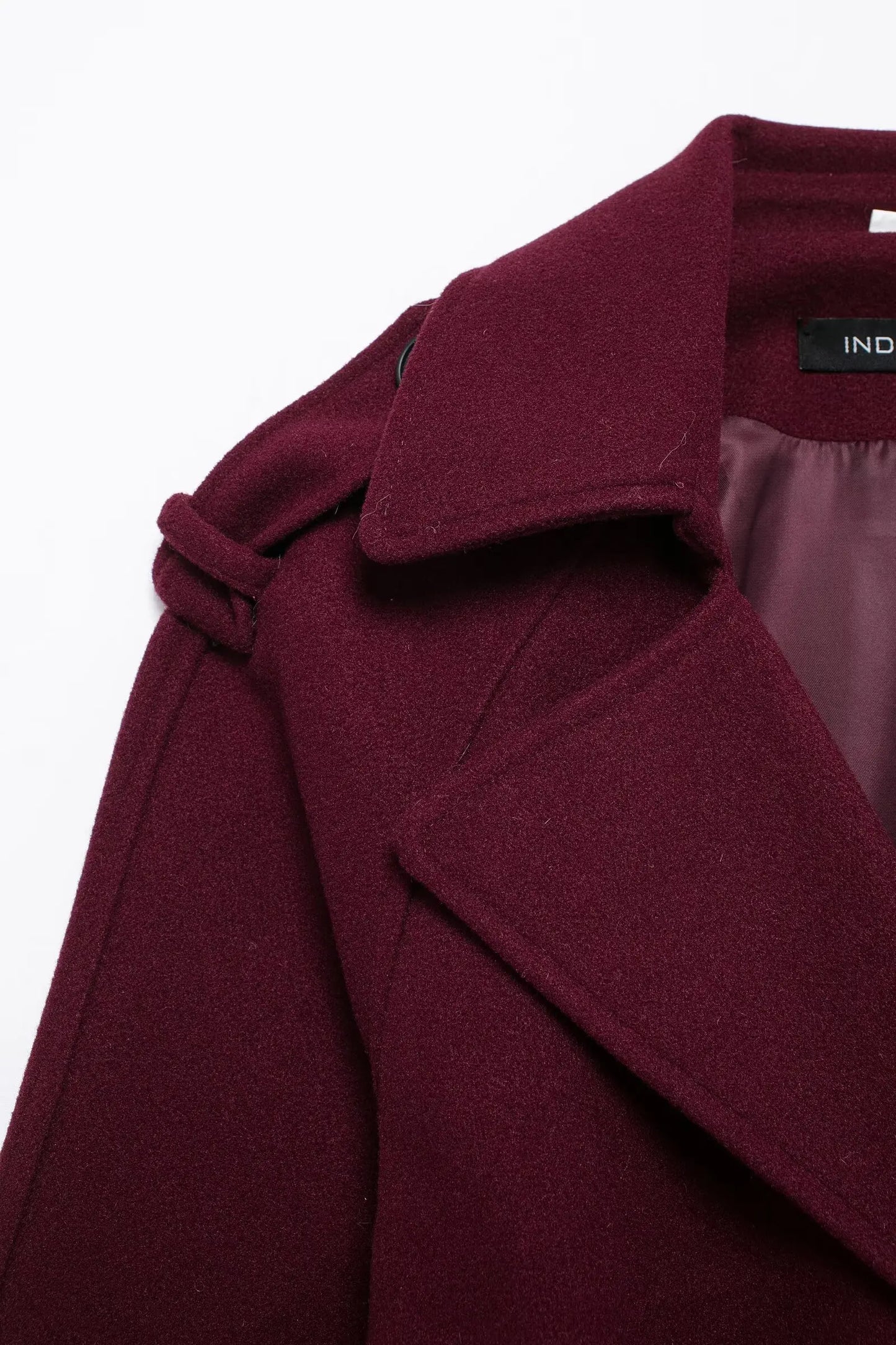HH Winter Elegant Women Turn-Down Collar Long Coat Solid Long Sleeves Pocket Belt Double-Breasted Female Slim Windbreaker Coats