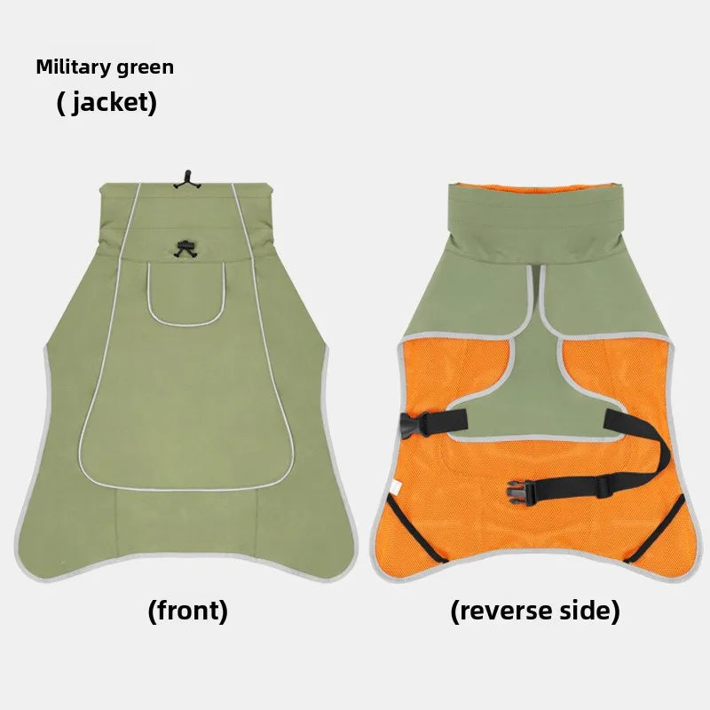 Dogs Clothes Pet Waterproof Raincoat Outdoor Sunny And Rainy Two Use Pet Clothing Medium And Large Dogs Raincoat