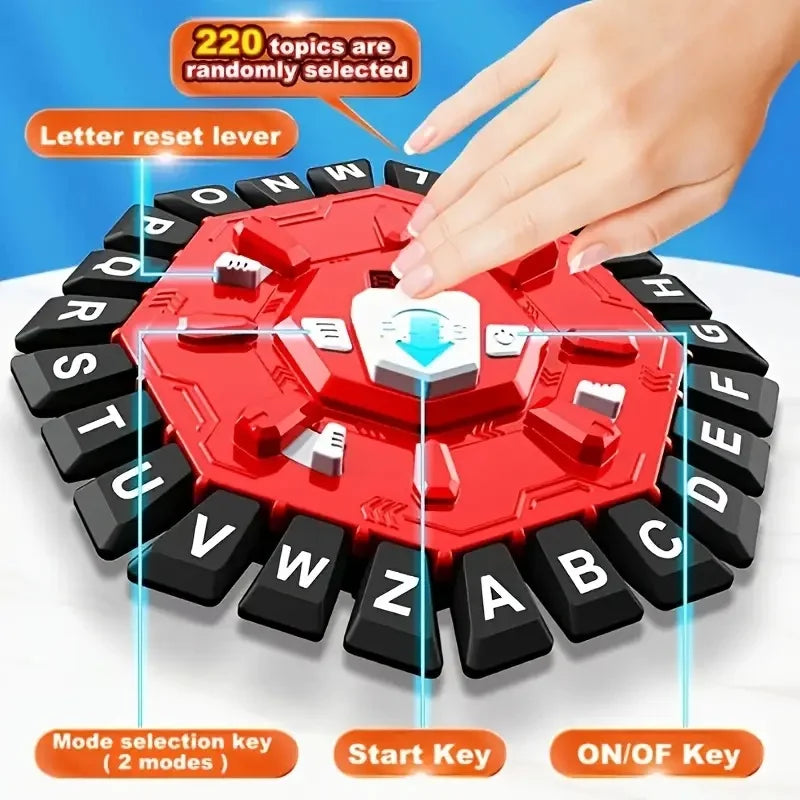 Alphabet Board Game Puzzle Word Game Family Board Game with Digital Display Timer and 2 Categories Modes Fun Fast-Paced for Part