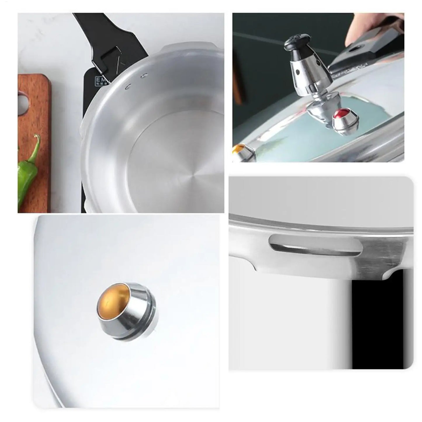 Pressure Cooker 5L Pressure Cookware with Steamer Insert Aluminum Alloy Cookware for Meat Poultry Seafood Vegetable Kitchen Cook