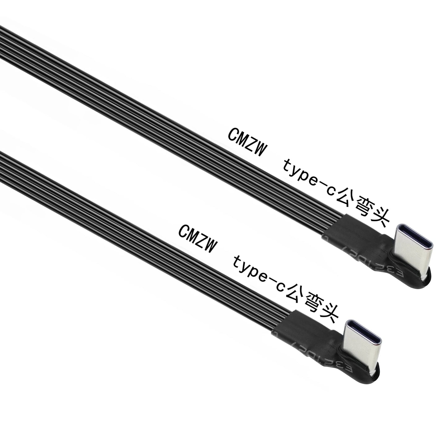 5CM 10CM 20CM 30CM 50CM 100CM USB 2.0 Type C to Type C Extension Cable 90° Adapter FPC FPV Band Flat USB C Cable 3A 5CM-100CM