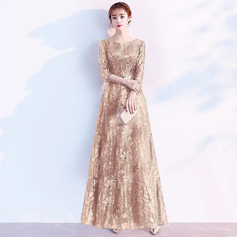 Blue Evening Gown for Women, with A High-end and Niche Temperament, Suitable for The Host's Dress At The Annual Meeting