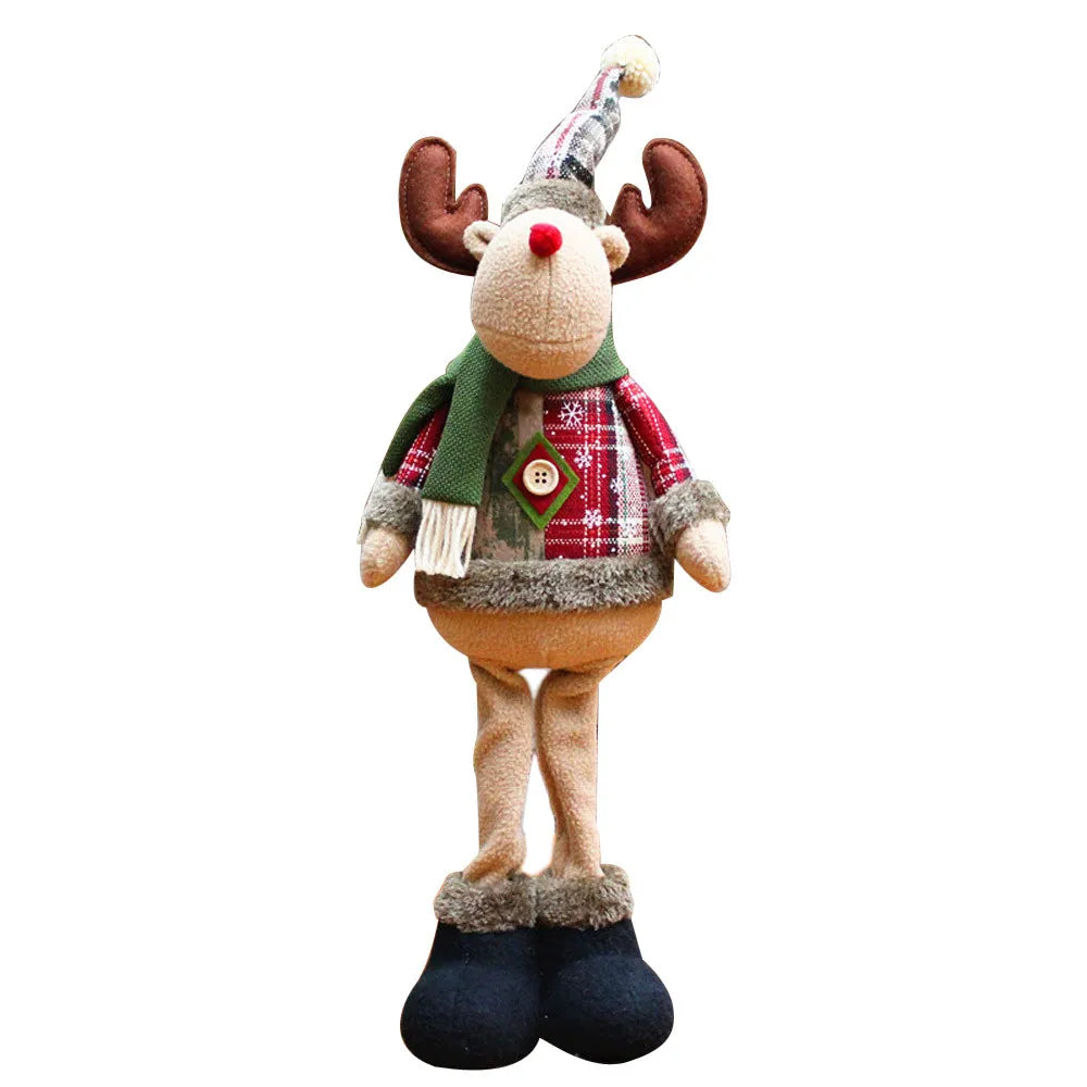 Christmas Santa Snowman-Reindeer Christmas Decoration Leg Table Mantel Decoration Plush Dolls Christmas Gifts For Kid Home Decor
