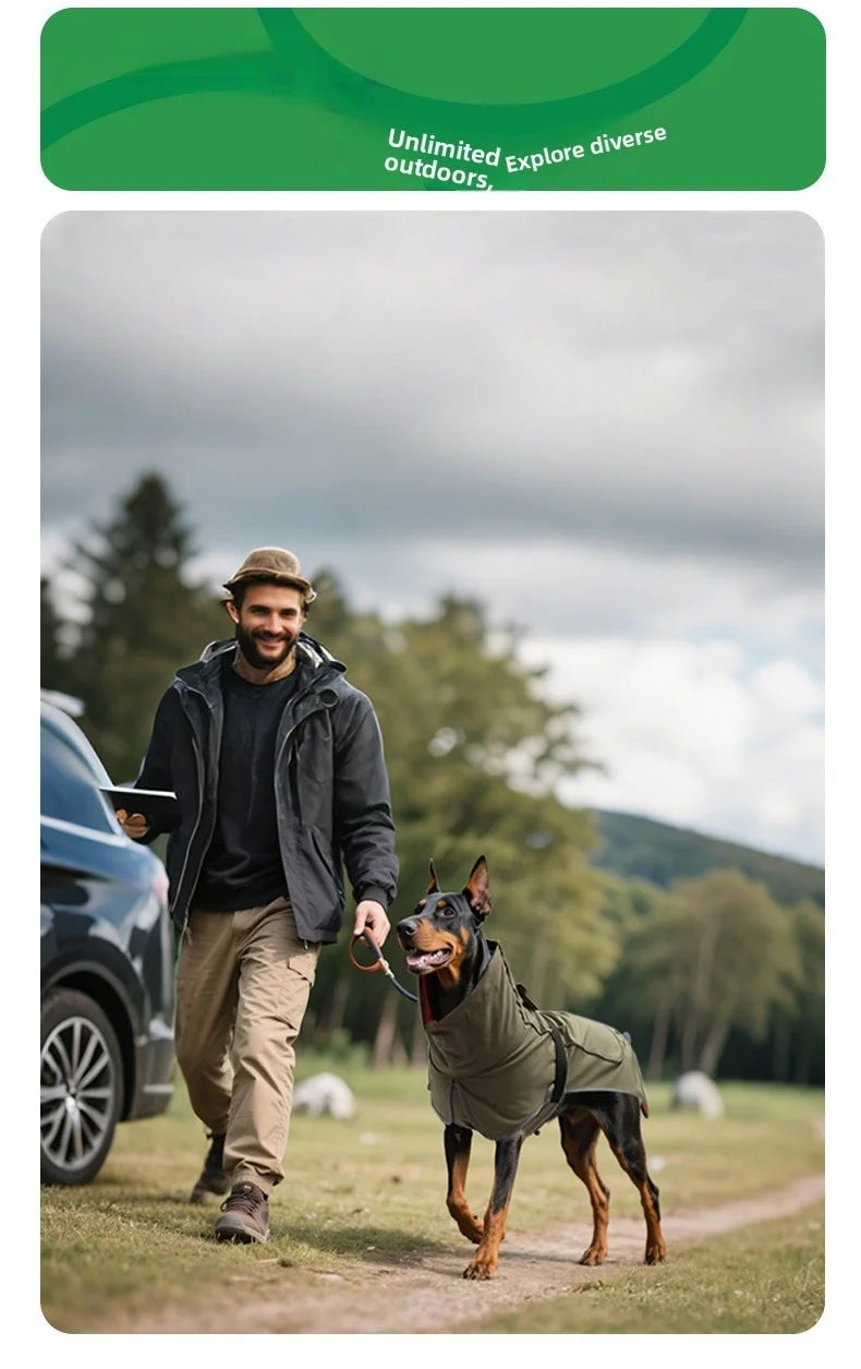 Dogs Clothes Pet Waterproof Raincoat Outdoor Sunny And Rainy Two Use Pet Clothing Medium And Large Dogs Raincoat