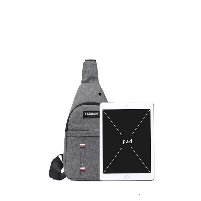 Men's Small Canvas Crossbody Chest Bag, Multifunctional Sling Bag For Outdoor Sports Travel Hiking Camping