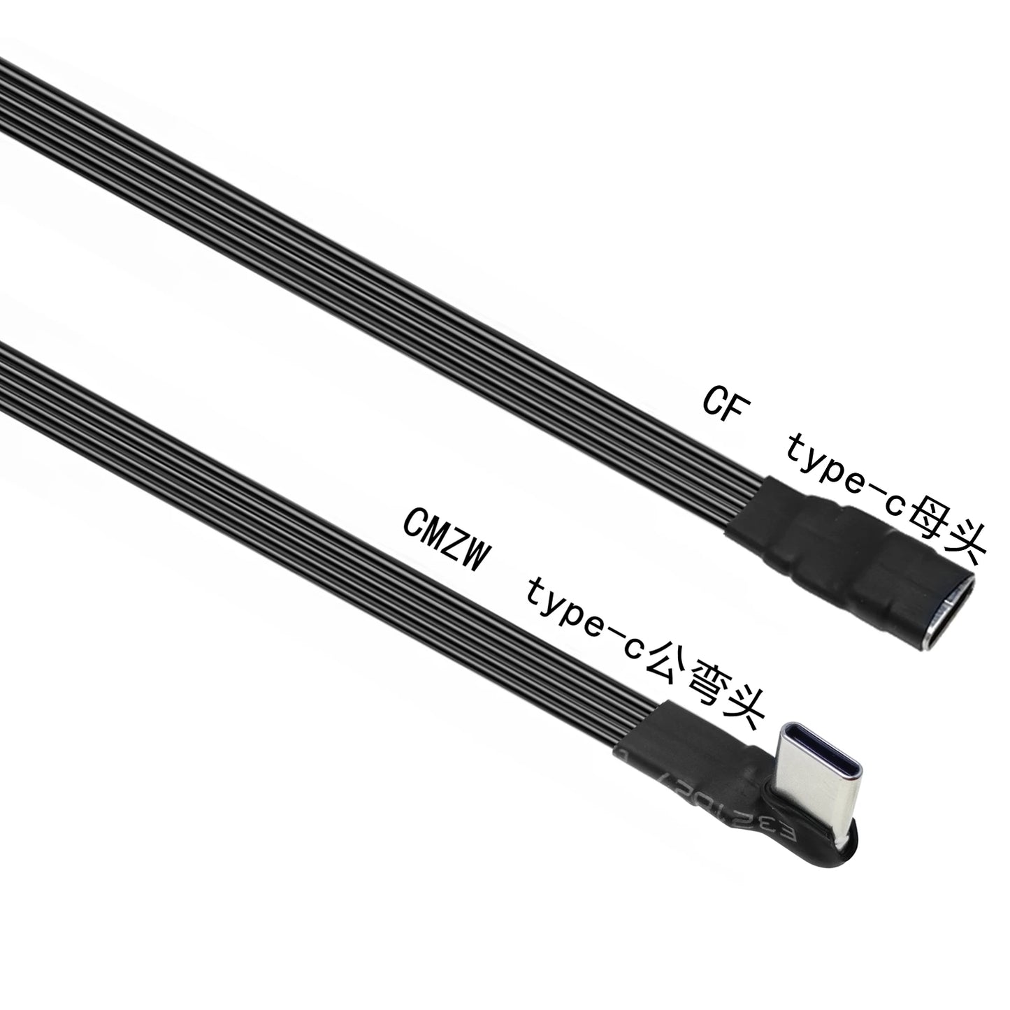 5CM 10CM 20CM 30CM 50CM 100CM USB 2.0 Type C to Type C Extension Cable 90° Adapter FPC FPV Band Flat USB C Cable 3A 5CM-100CM
