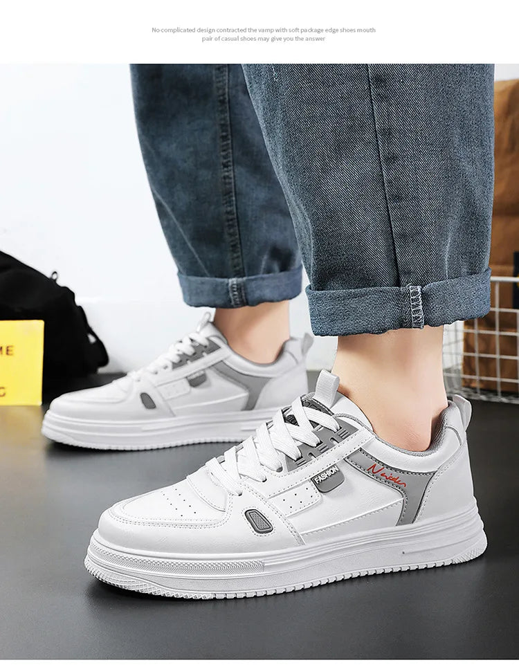 Men's shoes: Breathable, trendy, versatile, thick-soled white sneakers, sportswear, casual shoes, and board shoes