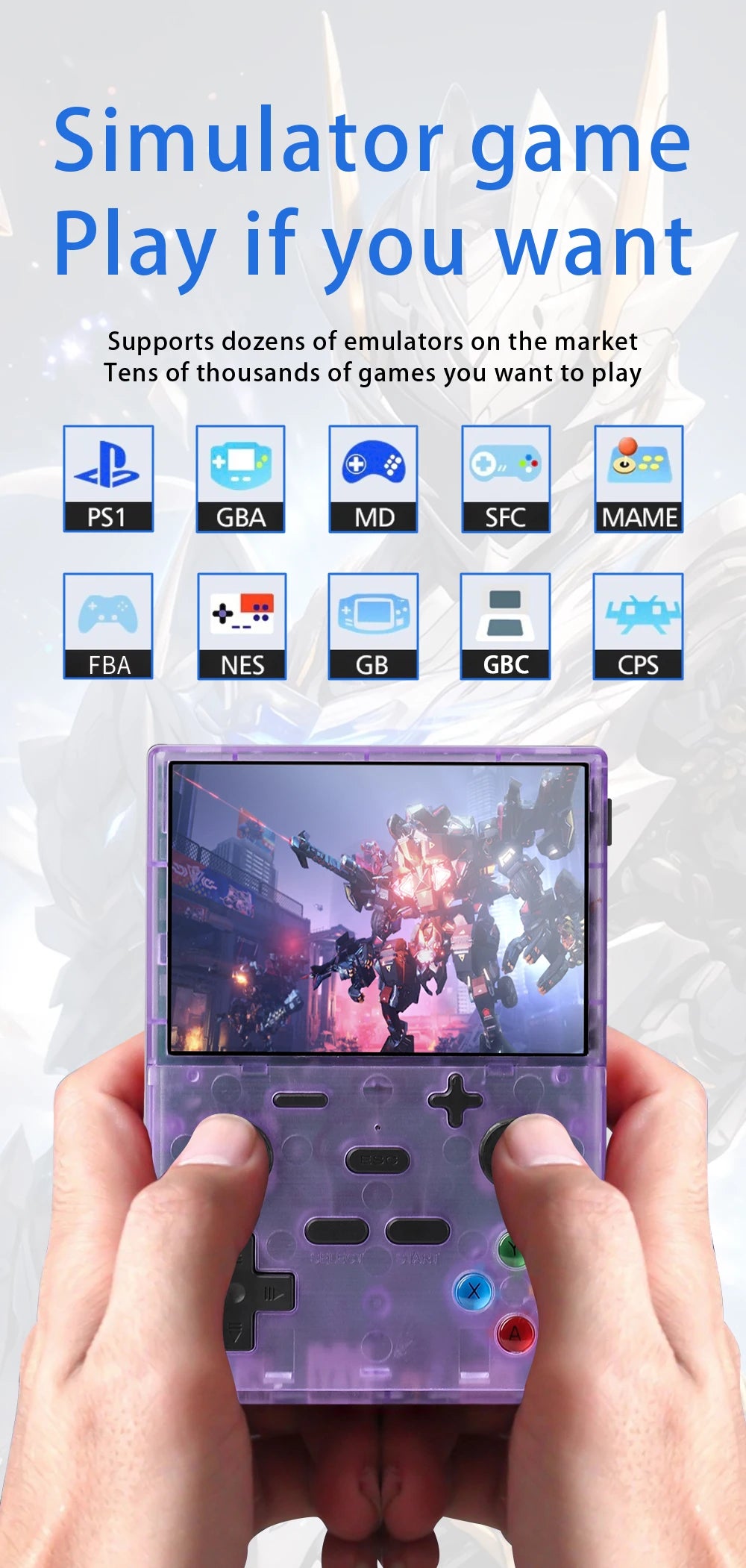 XGB35 Game Console 40000+Games 3.5'' Hd screen Wireless dual controller, two-player battle Play games on TV  Linux System