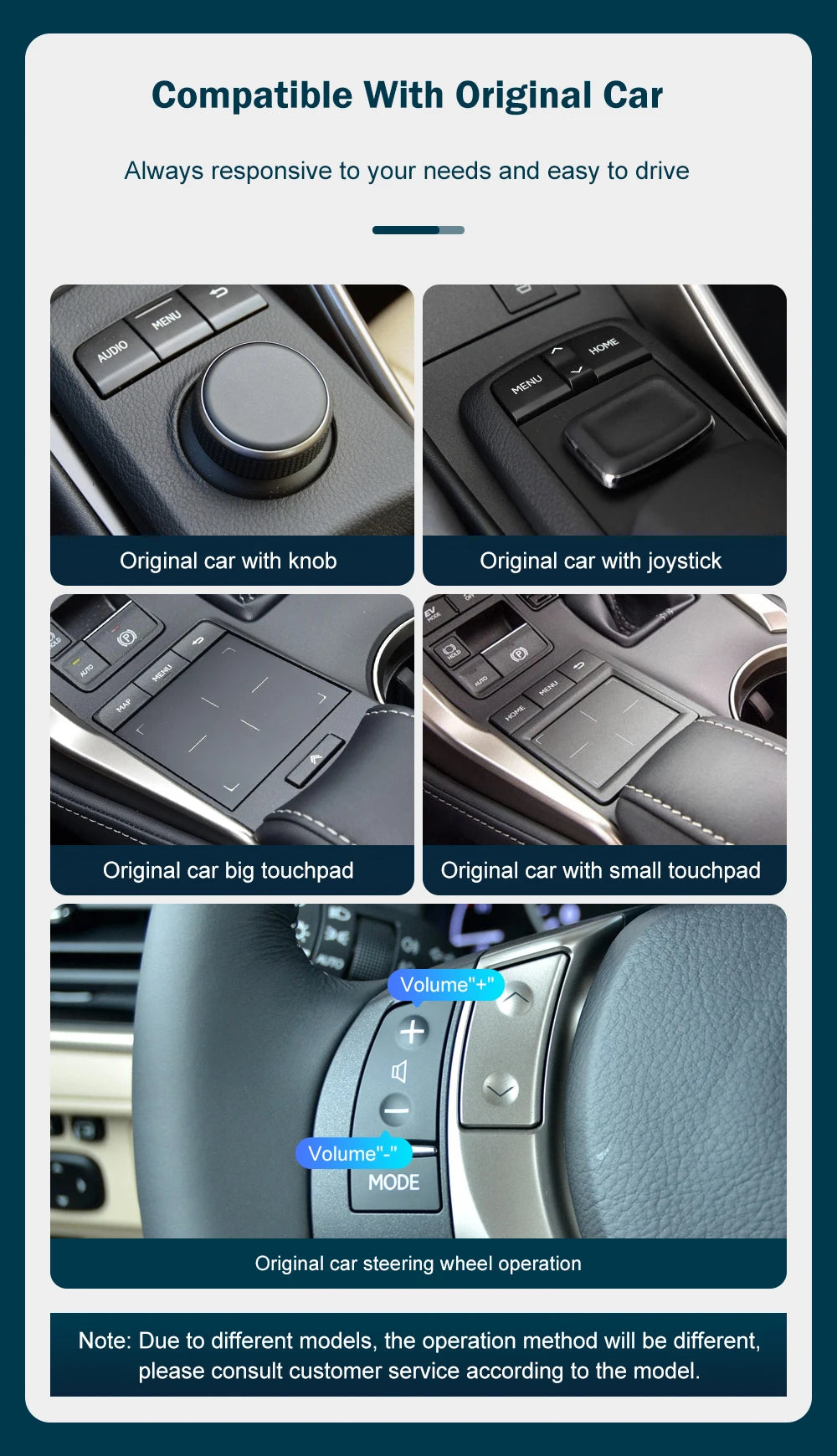 Wireless CarPlay for Lexus ES 2014-2019, with Android Auto Mirror Link AirPlay Car Play Functions