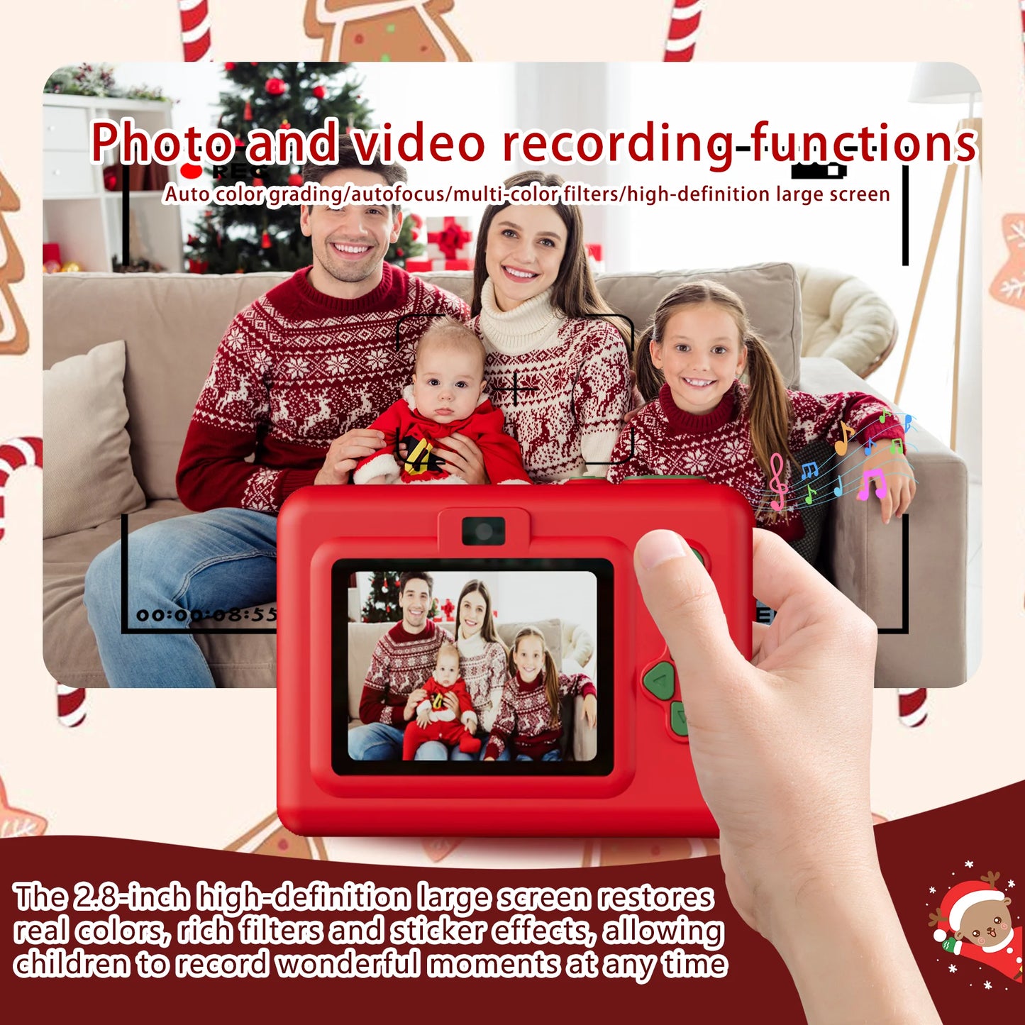 Digital Children Camera Photography Instant Print Photo Kids Video Recorder Mini Thermal Printer 1080P HD Video Christmas Gifts