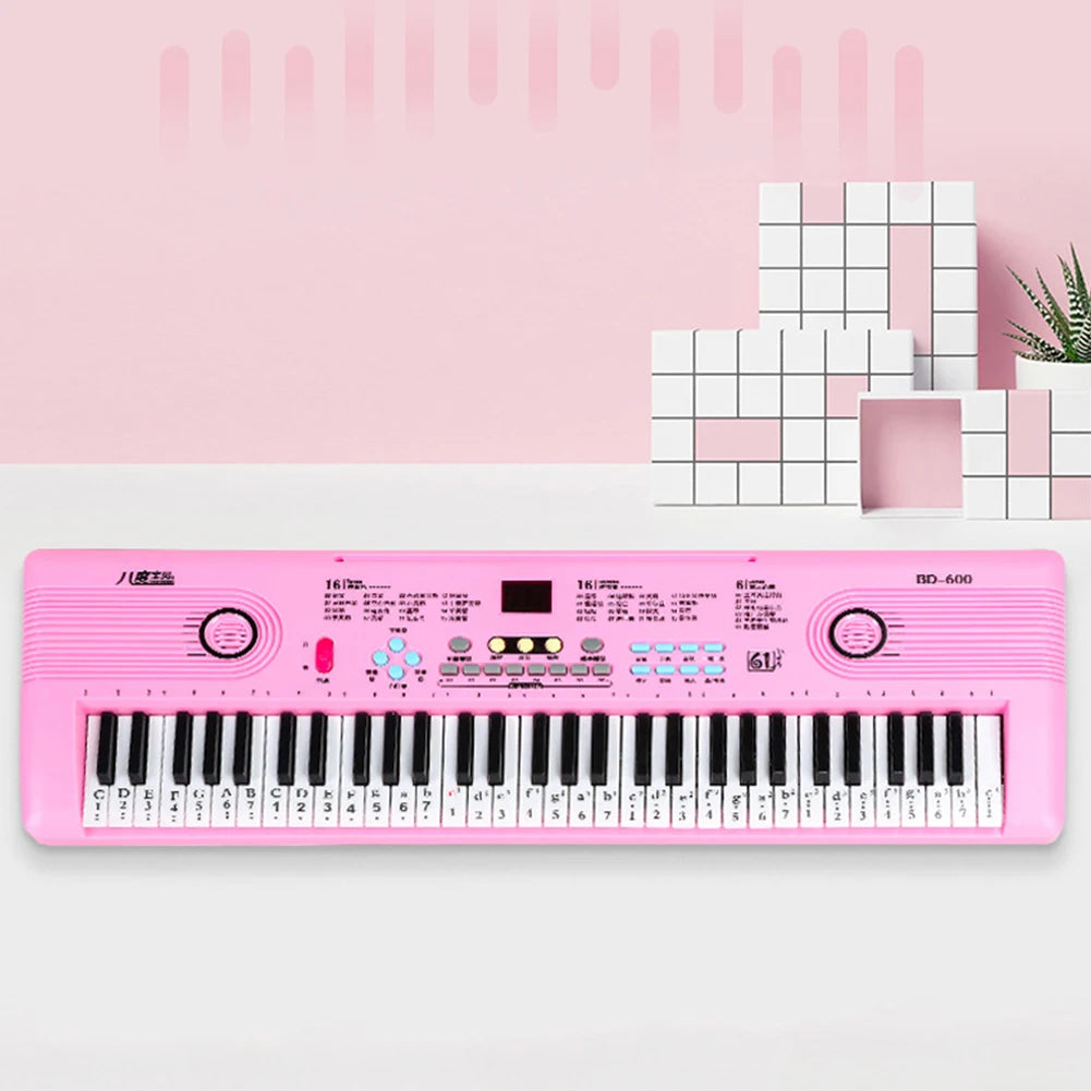 Professional Electric Piano 61 Keys Digital Electronic Piano with Microphone Adults Kids  Musical Instrument