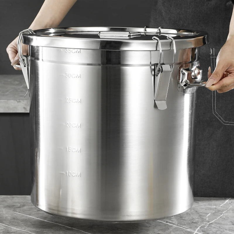 Stainless steel food storage containers, suitable for storing flour, grains, and pet food