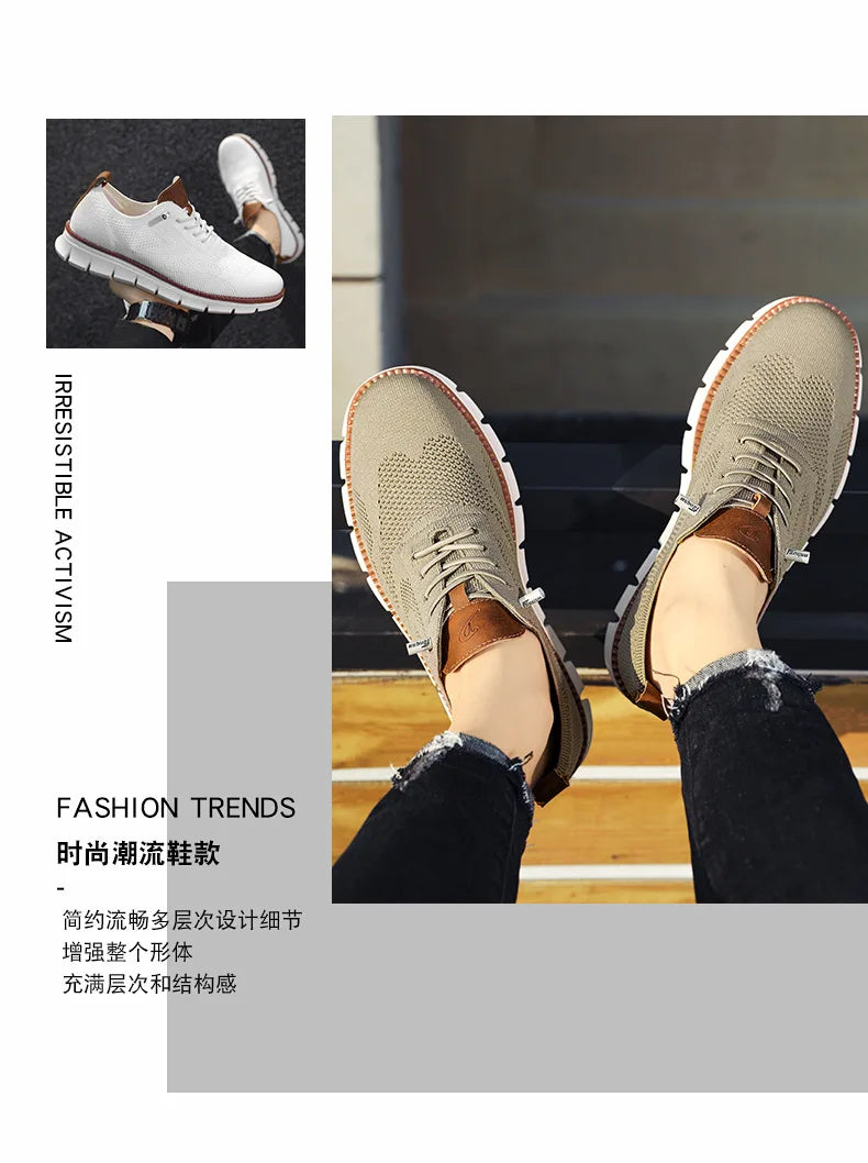 Men Casual Shoes Breeze Stylish Oxfords Fashion Formal Business Urban Breathable Shoes for Male Non Slip Dress Sneakers for Man