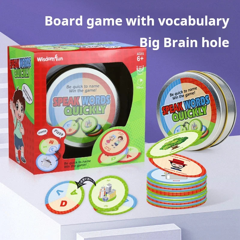 Children's Toys Spell English Word Game Card Quickly Say Words Interactive Board Game English Literacy Card