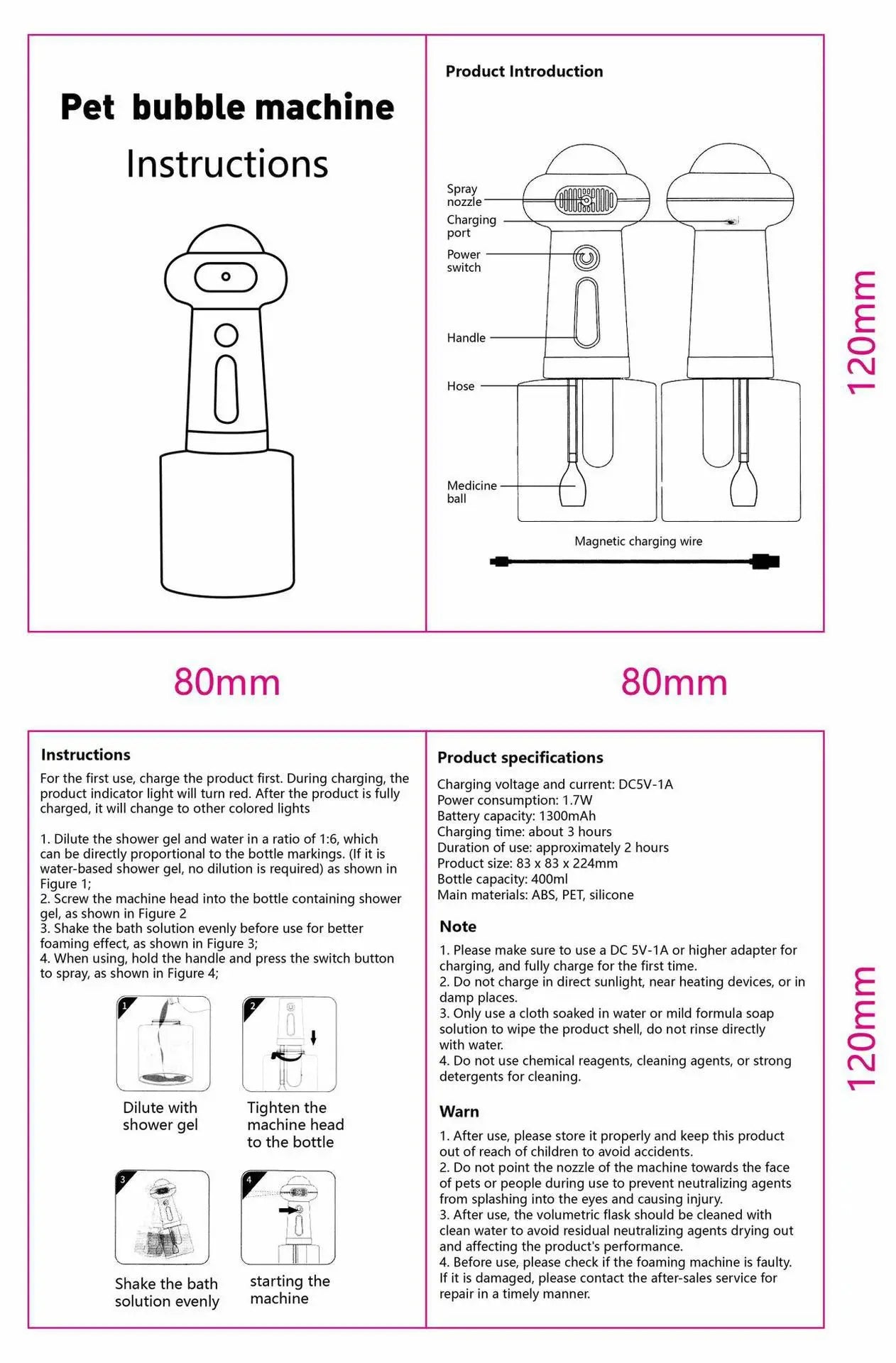 Pet Shower Gel Frother Bubble Machine Dog And Cat Shower Gel Frother Second-Generation Portable And Practical Gift Home Goods