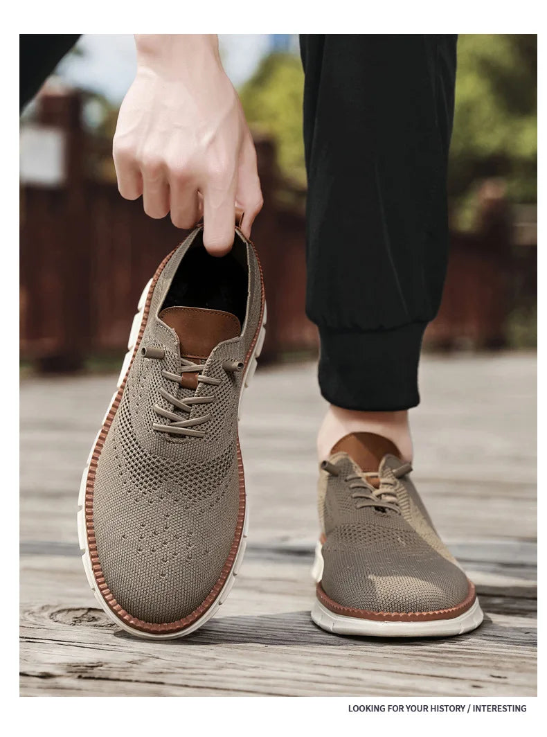 Men Casual Shoes Breeze Stylish Oxfords Fashion Formal Business Urban Breathable Shoes for Male Non Slip Dress Sneakers for Man