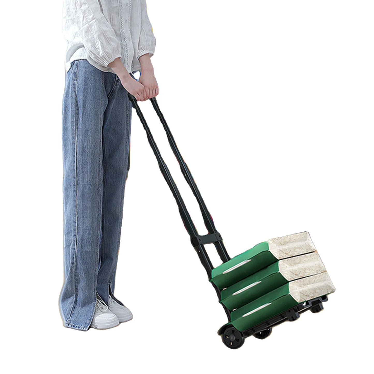 Heavy Duty Foldable Hand Sack Wheel Trolley Folding Truck Barrow Cart Travel Luggage Shopping Cart Portable Home Use Car