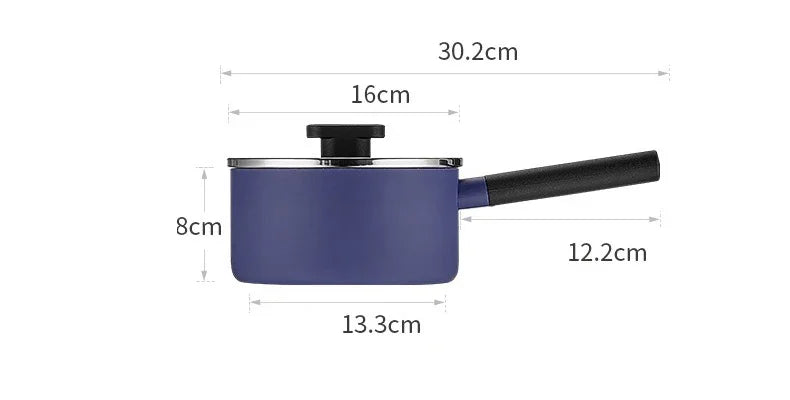 COOKER KING Spot Goods 16cm Milk Pot Medical Stone Coating Soup Pot Stainless Steel Cooking Noodles Stew Pot Boiling Congee Pan