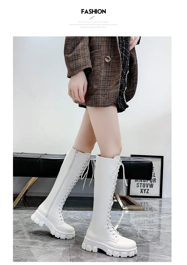 High Boots for Women 2025 New Women's Boots Fashion Womens Casual Shoes Wear-resistant Non-slip Women Platform Shoes Botas Mujer