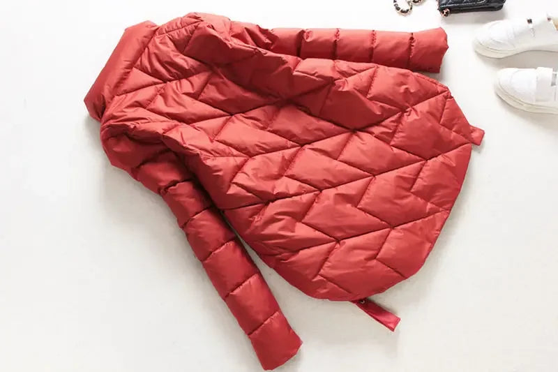 Winter Warm Coat Women's Fashion New Solid Color Hood Filled Down Cotton Coat Women's Clothing Winter Jacket Women 2023
