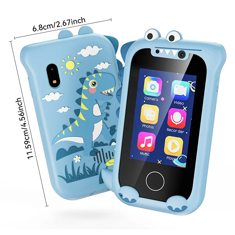 Kids Phone Gifts Toys for 3-12 Year Olds Toy Phone with Dual Camera MP3 Music Player Game Touchscreen Learning Toy Birthday Gift