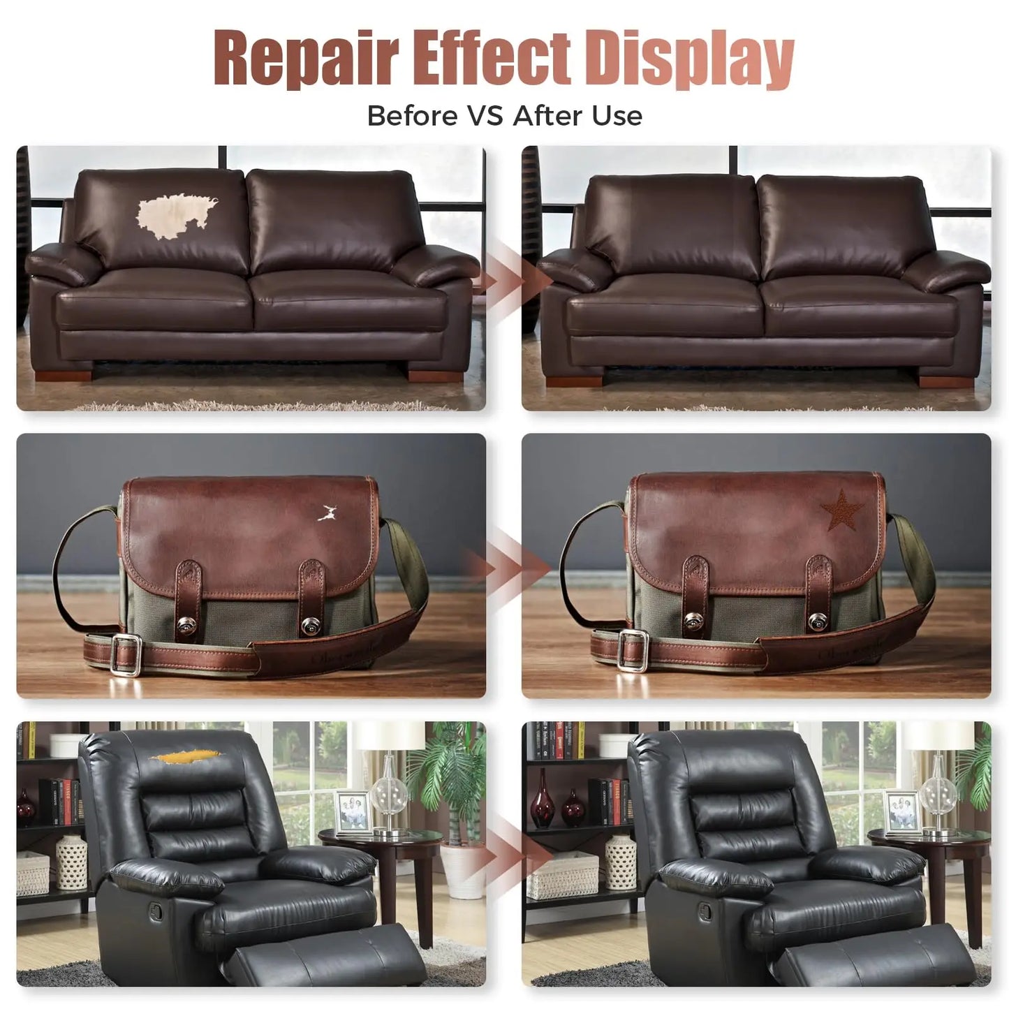 Leather Repair Patch for Furniture Sofa Car Seats Office Chairs Couch Scratch Tape Kit Self Adhesive Waterproof Sticker Hand Bag