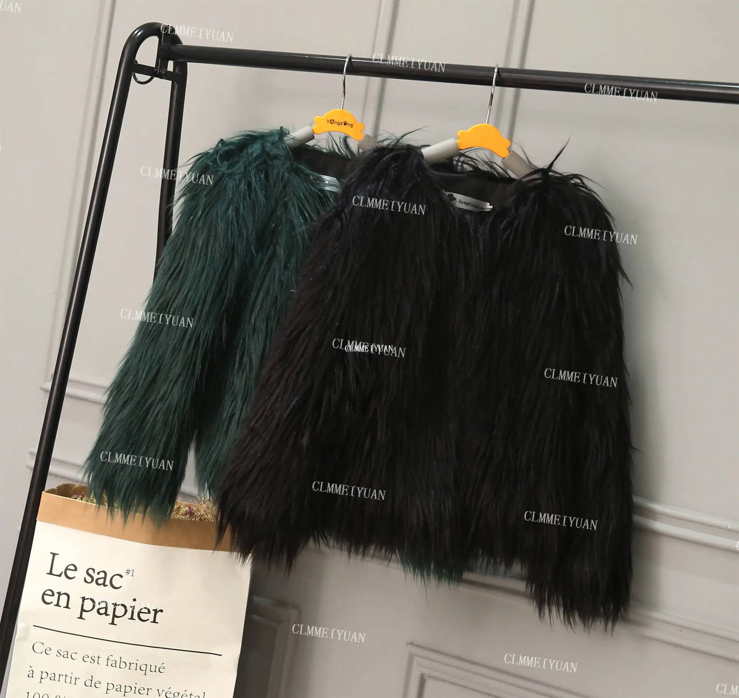 Fur Coat Children Girl Autumn Winter New Solid Color Round Neck Warm Go with Everything  Fashion Casual Brief Active